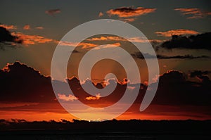 Sun shinning behind the clouds