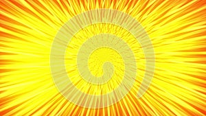 Sun shinning hot. Animation of abstraction light tunnel. Abstract motion background with rays of yellow and red light.