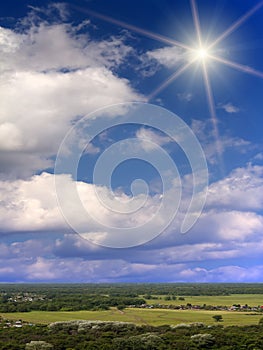 Sun sky clouds sunlight