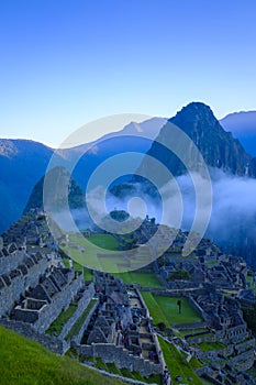 Sunrise over the Machu Picchu