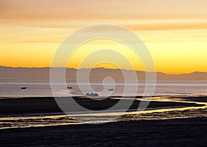 Dusk settling over the Sea of Cortez, El Golfo, Mexico photo