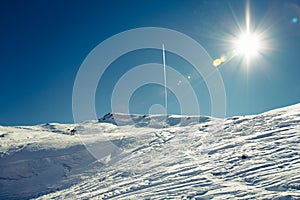 Sun and snow in the mountaines