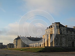 The sun soaking the southern side of the Chateau de Vincennes, opposite the Parc Floral De Paris, Paris