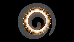 Sun Solar Eclipse Orange Fire Dark Background Vector Moon Design Space Science Glow Light