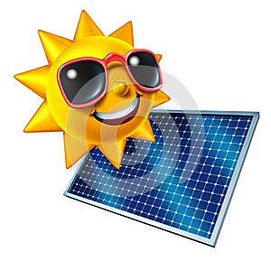 Sun With Solar Panel