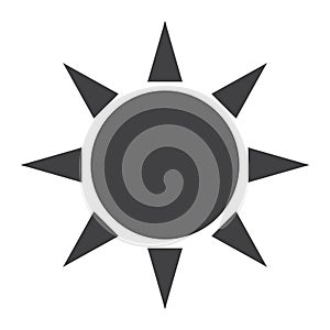 Sun solid icon, weather and sunshine
