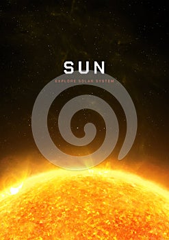 SUN Star. 3D illustration poster.