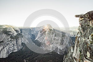 Sun star over Half Dome Yosemite