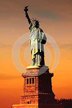 Sun on Statue of Liberty