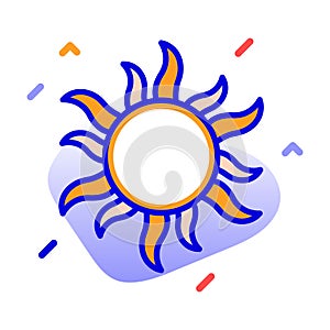Sun, summer, weather, heat fully editable vector icon