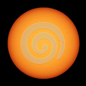 Sun and sun spots observing over telescope