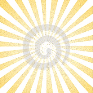 Sun Sunburst Pattern made of stipples