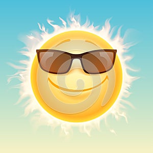 Sun in sunglasses illustration