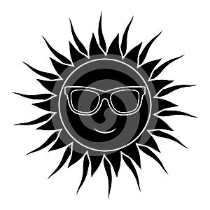 Sun with sunglasses