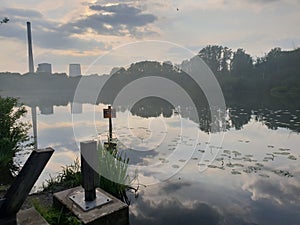 Sun sunset weather sea clouds. Refection summer