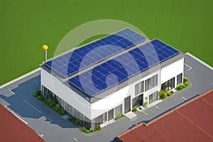 Sun supply. Solar panel transformator icon. photo