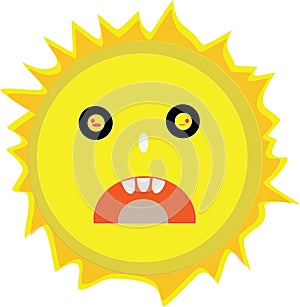 Sun surprising face illustration