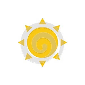 Sun symbol happy orange isolated icon. Web vector