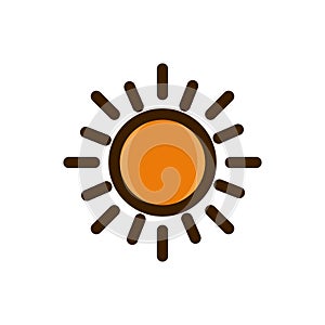 Sun symbol icon orange vector illustration isolated on white background