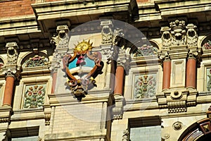 Sun symbol on Palacio de Aguas Corrientes in Buenos Aires