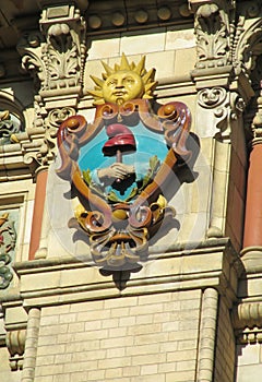 Sun symbol on Palacio de Aguas Corrientes in Buenos Aires