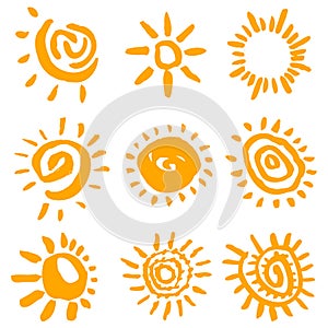 Sun symbols vector