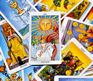 The Sun Tarot Card Life energy vitality joy enlightenment warmth manifestation happiness photo