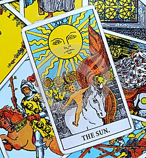 The Sun Tarot Card Life energy vitality joy enlightenment warmth manifestation happiness photo