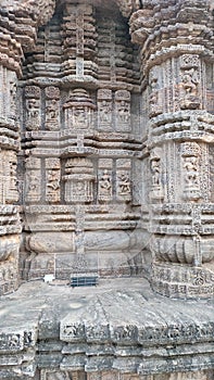 Beautiful Sculptures at the Natya Mandapa from the Konark Sun Temple, Odisha - A UNESCO World Heritage Site. photo