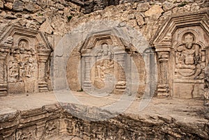 Sun temple's wall in kashmir photo