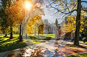 Sun in Tsaritsyno park