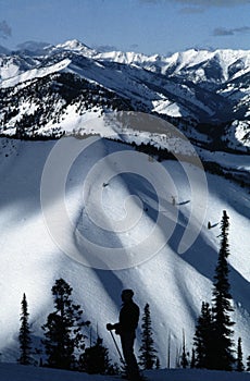 Sun Valley Skier In Silhouette