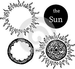 The sun vector arabic ornament stickers doodle art circle doodling