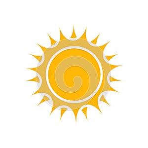 Sun vector icon. Summer sunshine illustration on white isolated