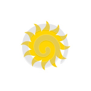 Sun - vector icon. Yellow shining sun - flat vector illustration