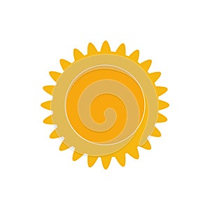 sun vector illustration and icon on white