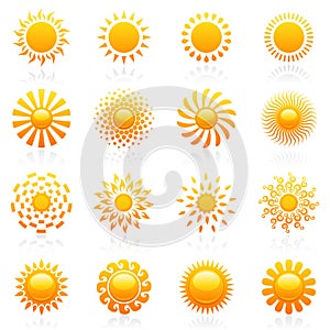 Sun. Vector logo template set. photo