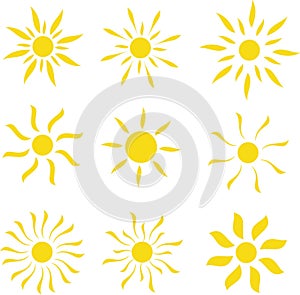 Sun vector logo template set