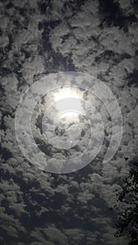 The sun is visible in the cloud photo