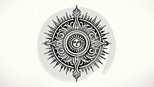 The sun was shining, pagan symbol. Universal Sun Symbol in Multicultural Interpretation. Slavic Sun God Yarilo