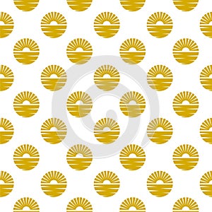 Sun water logo seamless pattern isolated on white