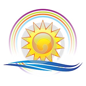 Sun and waves logo