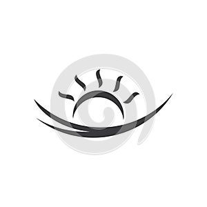 Sun waves simple identity monogram logo vector