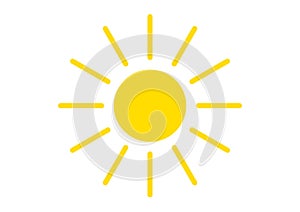 Sun weather icon. Flat vector illustration for web