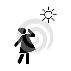 Sun, woman, problem, lupus icon. Element of systemic lupu icon. Premium quality graphic design icon. Signs and symbols collection