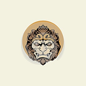 Sun wukong head illustration vector template