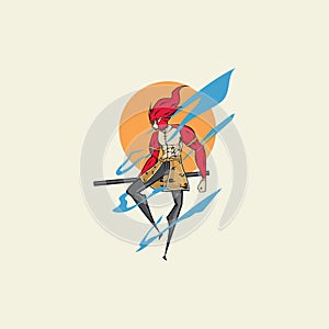 Sun wukong illustration design with modern style vector template