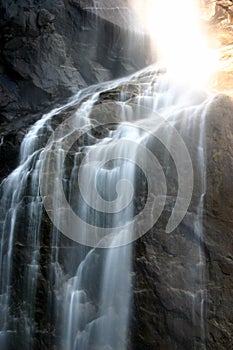 Sun and Yosemite Falls