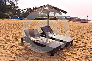 A sunbath bed, Candolim beach, Goa