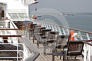Sunbath chairs on a cruise